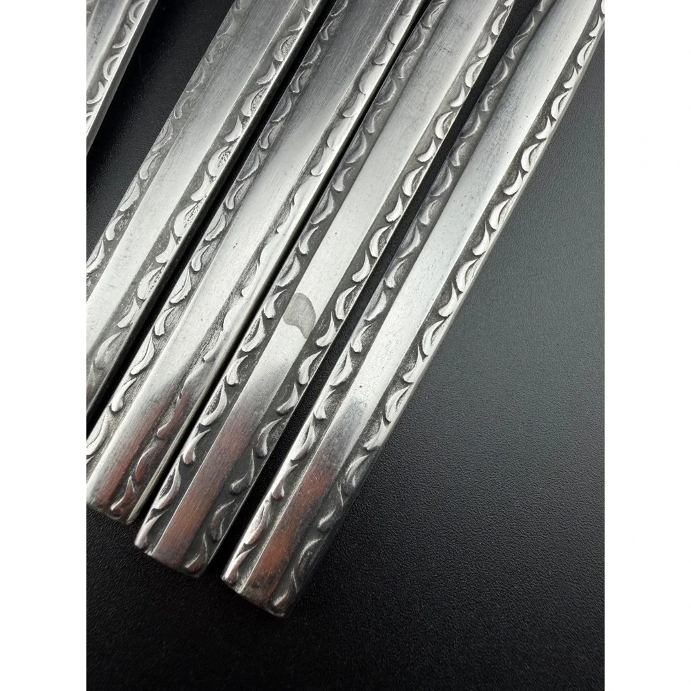 Rogers Co Ensenada Flatware 10pc Silver Stainless Korea‎ 7 Knives 3 Table Spoons